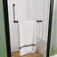 Porte de douche pivotante sans cadre 28 po x 72 po, verre trempé 1/4 po, largeur réglable, installation réversible, noir mat