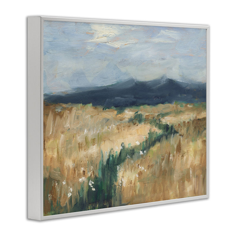 «Mountainous Trail Landscape», estampe numérique par Ethan Harper, Giclée encadrée blanc bord de mer, H 24 po x l 30 po