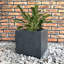 Pot à fleurs carré en ciment 12 po avec trous de drainage pour l'intérieur et l'extérieur-33045136-33045138