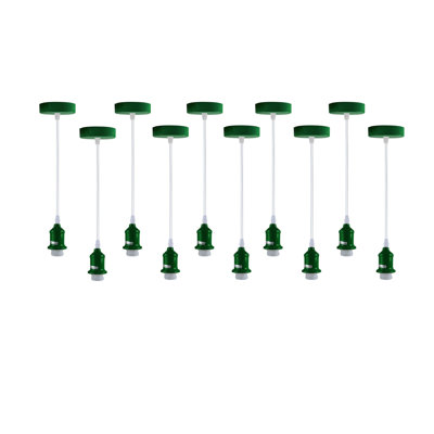 Abdulameer  10x Industrial Lampshade Addable  E27 Pendant Light Holder Set – Williston Forge Adjustable Ceiling Fittings with 95cm Cable for Home or Commercial Use