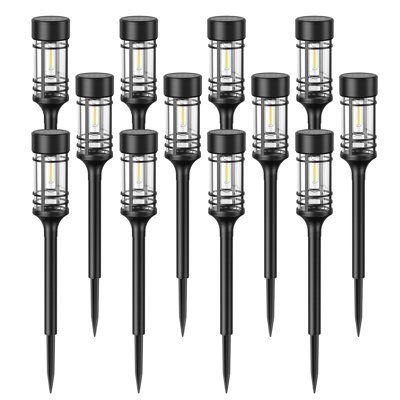 Solar Pathway Lights Outdoor, 12 Pack Bright Warm White Solar Garden Lights