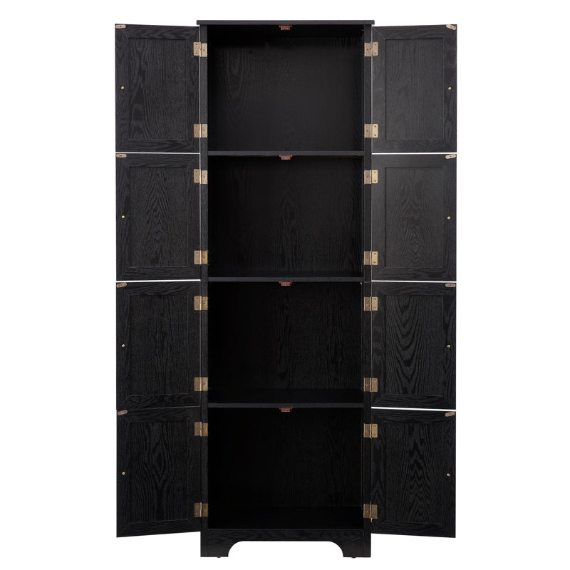 Storage Cabinet with Shelves, Freestanding Sideboard for Kitchen, Black
