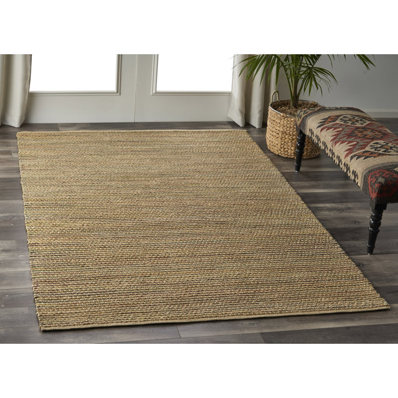 Tapis rayé tissé à la main Morency, Rectangle 7 pi 9 po x 9 pi 9 po