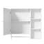 Armoire de rangement murale pour salle de bain, armoires à pharmacie avec grande porte miroir, tablettes réglables et trois niveaux de rangement ouverts (meuble-lavabo non inclus)-291744762