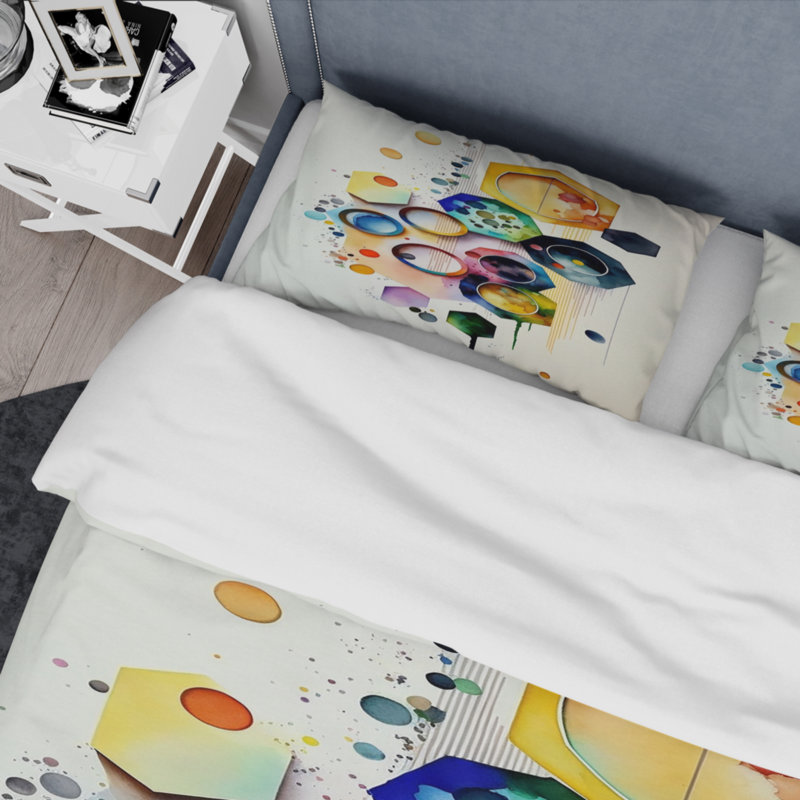 Ensemble de housse de couette hexagonale et circulaire Abstract II BeddingMicrofiber / Polyester