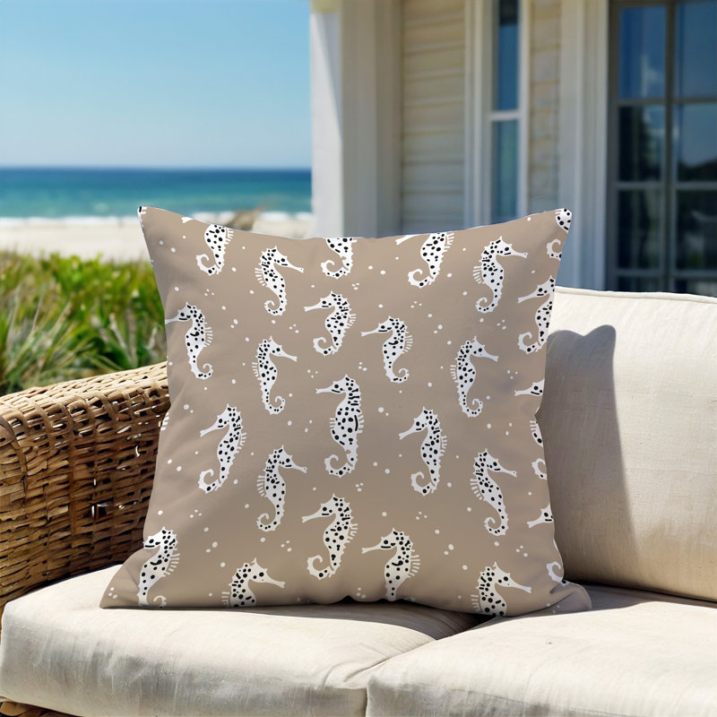 Barnon Reversible Throw Pillow, Beige, 18"H x 18"W