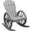 Chaise berçante d'extérieur grise au design classique - Siège et dossier inclinables en bois massif gris