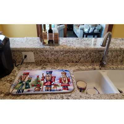 Christmas Nutcrackers Dish Drying Mat