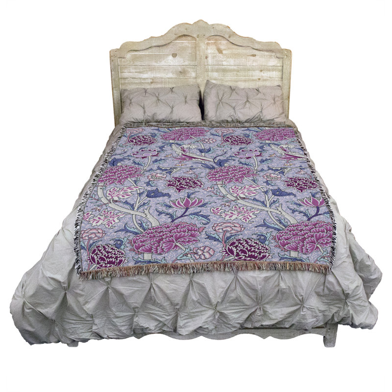 Couverture pervenche Pure Morris Weavers par William Morris, L 54 po x L 72 po, Pervenche