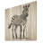 Minimalism Zebra Elegance - Zebra Animal On Wood Print-1328588334