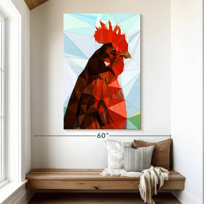 Coq géométrique, H 51 po x l 34 po