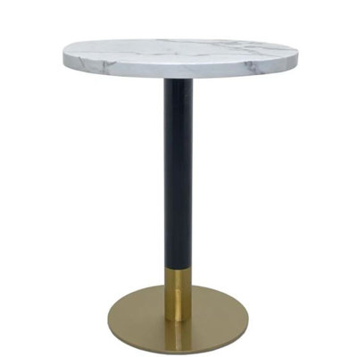 Très grande table ronde en faux marbre