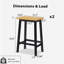 Tabouret de bar en bois massif K&K (pas de fer pas cher), ensemble de tabourets de bar 2 pièces de 25,6 pouces de hauteur, tabouret de comptoir de cuisine avec repose-pieds, salle à manger, cuisine, tabouret de comptoir de ferme, noir-177915386
