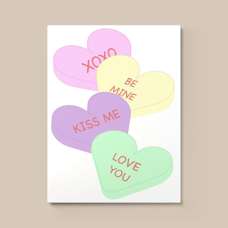 «Candy Hearts» par Daniela Santiago - Impression sur toile, H 48 po x l 36 po, Toile tendue, Ne s’applique pas