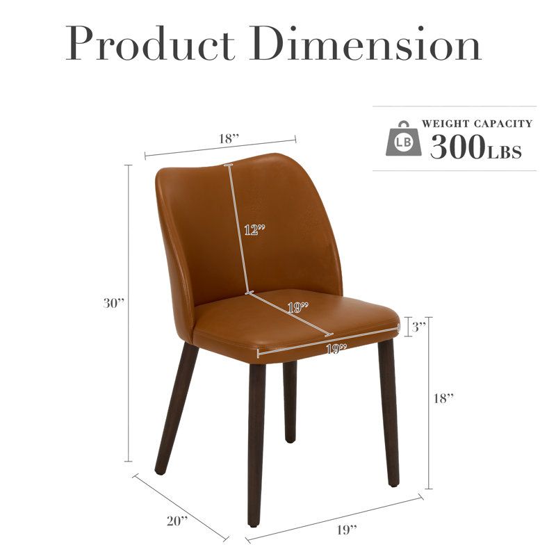 Chaise rembourrée en bois massif 18 po H