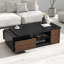 Table basse extensible, table basse réglable en longueur avec 2 tiroirs de rangement