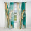 Or et turquoise marbré fluide encre II - rideau en velours moderne - obscurcissant - 1 panneau-107831645