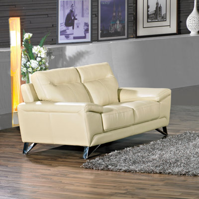 Causeuse en cuir véritable Cortesi 64 po Cortesi Home