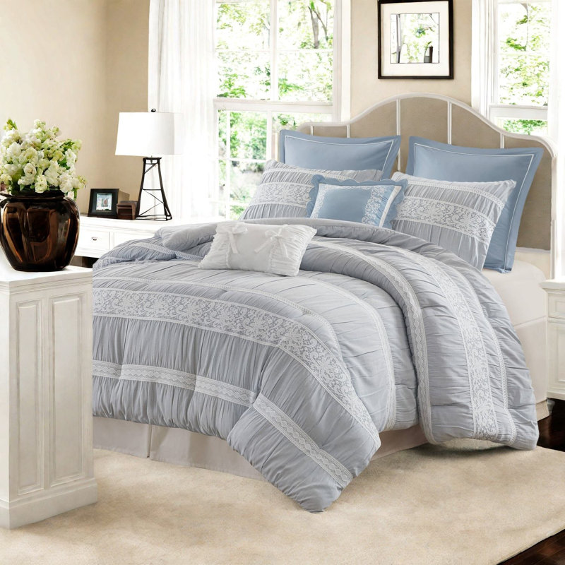 Elegant King Bedding Sets, Luxury Polyester Jacquard, Shabby Chic Style For Comfort