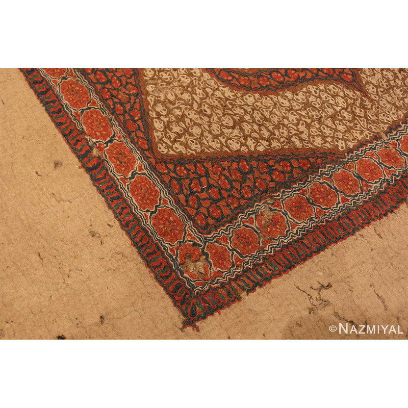 One-of-a-Kind 4'6" X 11'3" 1900s Runner Area Rug in Beige/Orange/Red