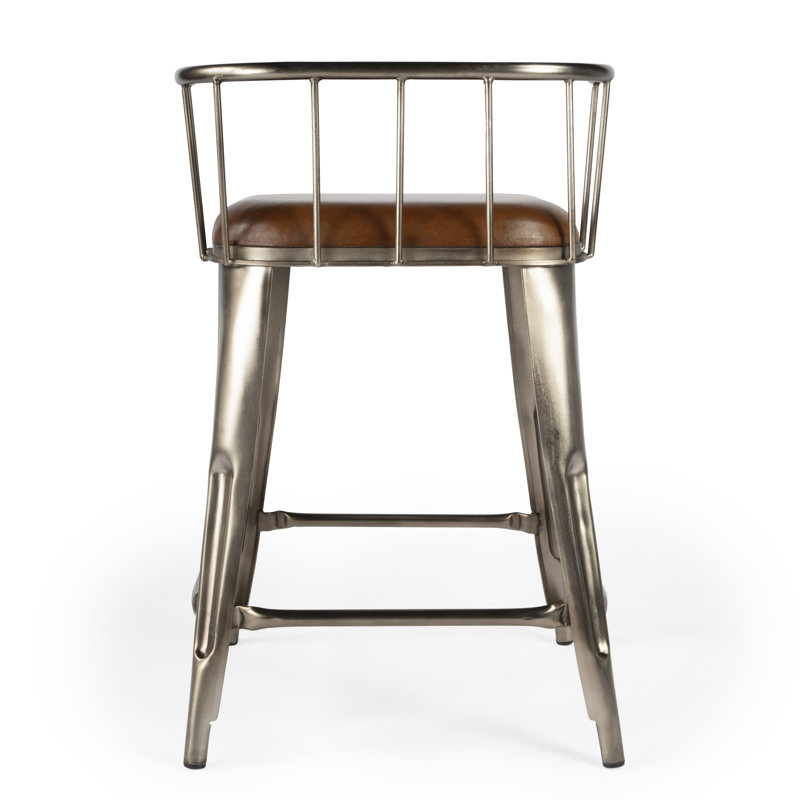 Coriander Iron & Leather 25" Counter Stool