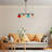 Elegant Multicolor Chandelier with Metal Body, 31.5 x 5.9 x 31.5 inches | 4 x E27 Socket (Max 40W) | Stylish Glass Cap, IP20 Rated | Perfect for Living Room, Dining Room, and Entryway Décor-1291340446-1291340441-1291340443