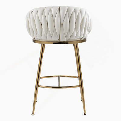 Rukija Upholstered Gold Plated Barstools
