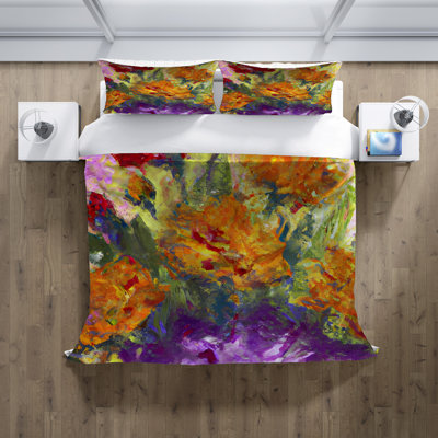 Polyester Floral Duvet Cover