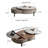 Table basse 64 "entièrement assemblée avec tiroir et base en acier inoxydable 