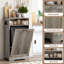 Armoire à poubelle basculante cannelée de 13 gallons avec tablette - Gris-130194908-132784061