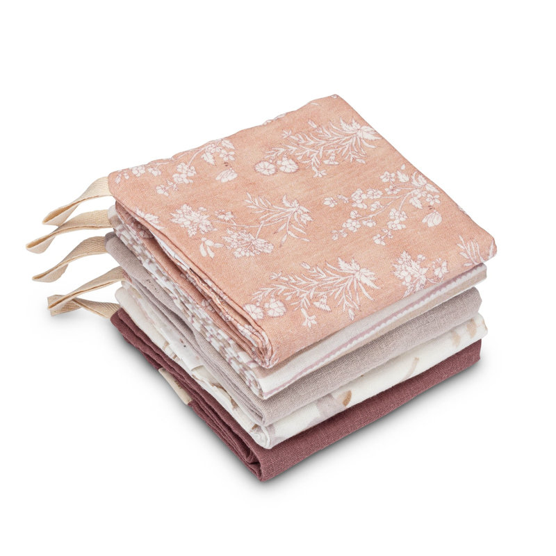 Violet 5-Piece Cotton Baby Washcloth Set