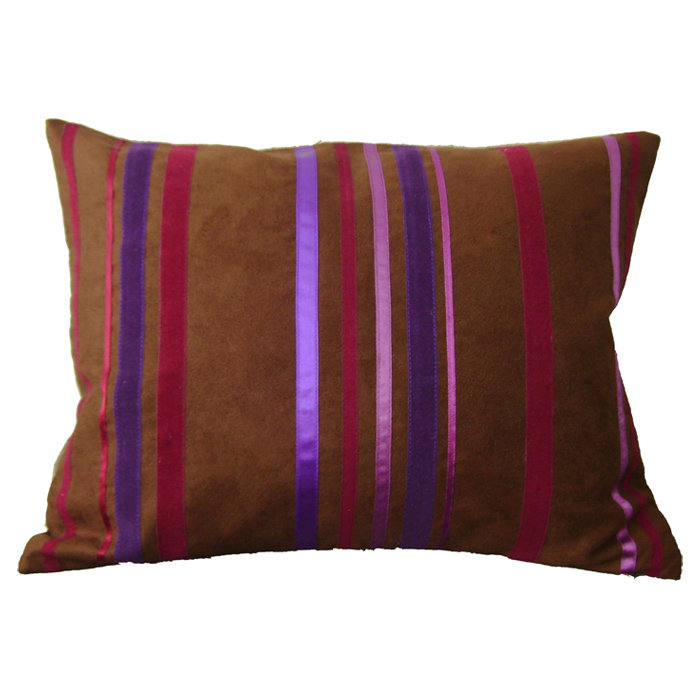 Lovett Striped Rectangular Cushion, Purple