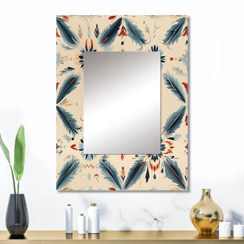 Nomadic Harmony Boho Pattern - Geometric Mirror Wall Decor, 32" x 24"