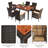 6 - Person Acacia Wicker Patio Dining Set with Rectangular Table , Cushions Included