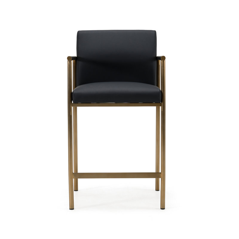 Tripo - Cuir noir végétalien moderne + comptoir en laiton