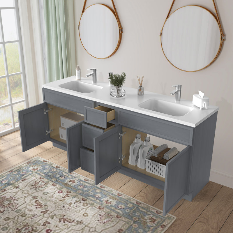 Base de meuble-lavabo double 90 seulement, Argent