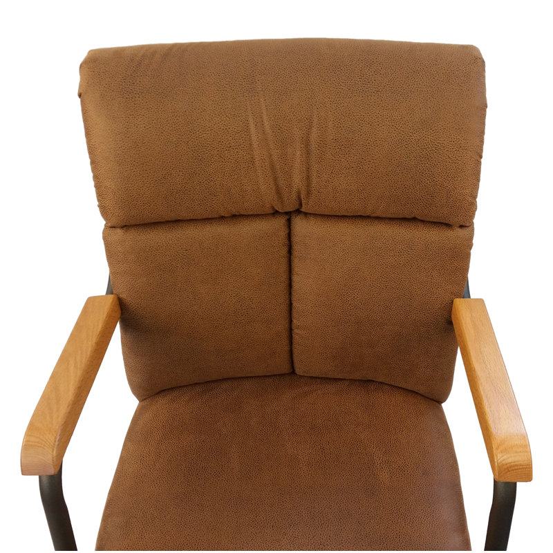 19'' H Upholstered Oak Armchair
