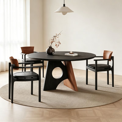 Table ronde française vintage en frêne