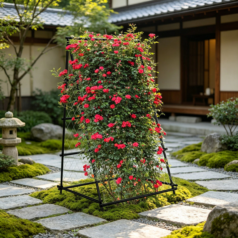 176cm H x 41.34cm W Iron + Nylon Mesh Trellis