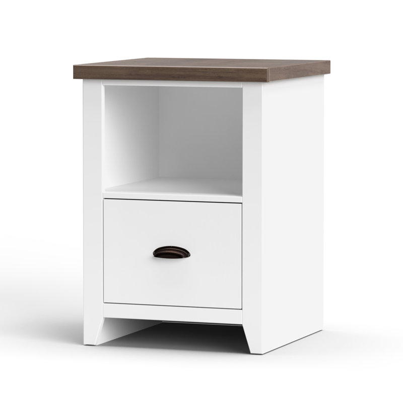 Classeur de bureau 22 po, thème bord de mer, blanc délavé, peuplier massif, aucun assemblage, meubles, assemblage requis et bois massif,