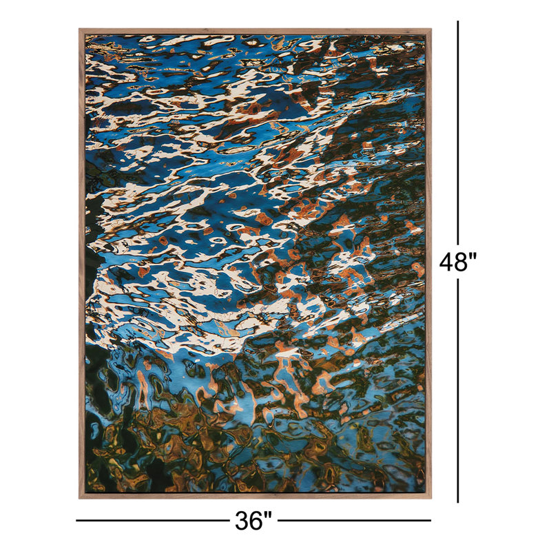 Reflecting Blue Print by Geoffrey Baris, Dark Brown Framed, 48" H x 36" W x 2" D