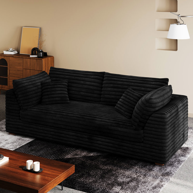 Canapé-lit confortable, Similifourrure noire