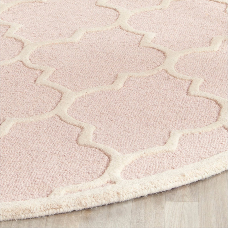 Cannen Hand Tufted Wool Geometric Rug, Round 6'