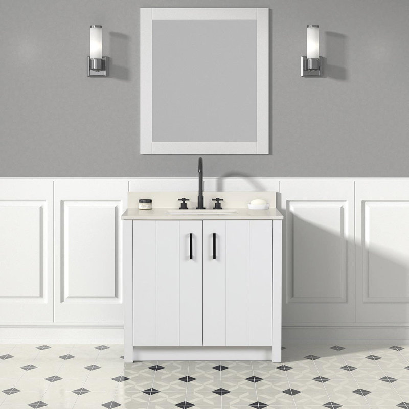 36'' Single Bathroom Vanity with Top, White