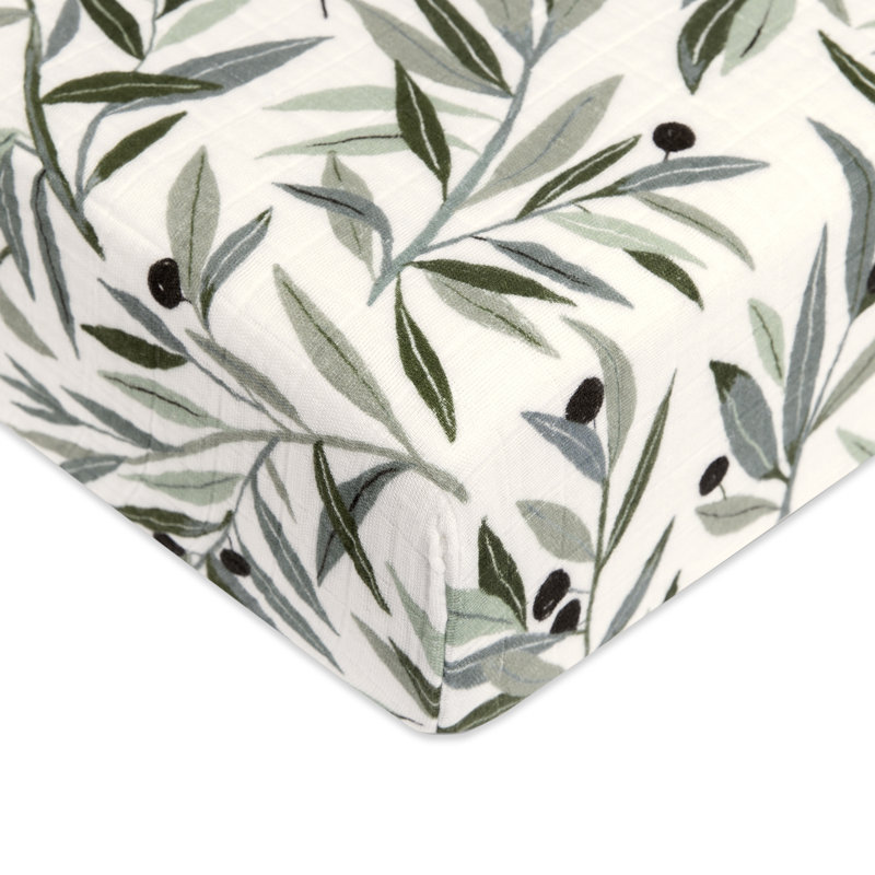 Drap-housse pour lit de bébé Olive Branches