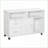 Printer Stand, Home Office Mobile Organizer with Storage, Lockable Drawer | Minimalist Snow White | 39.25”L x13.75”W x25.5”H | Particle Board