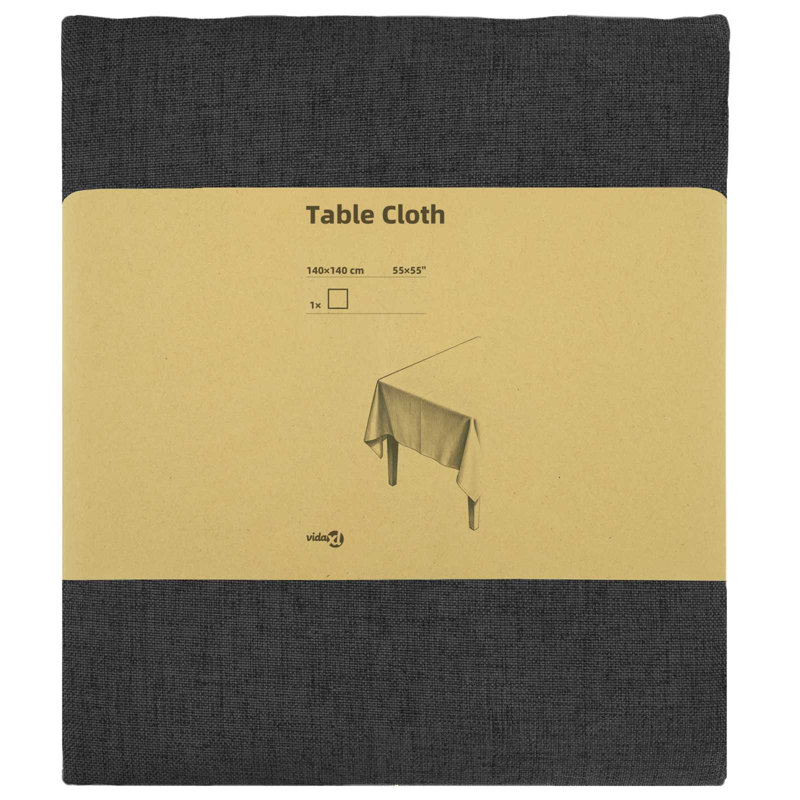  Table Cloth Tablecloth Dining Cover Kitchen Living Room Polyester Decor, Dark Grey, 1