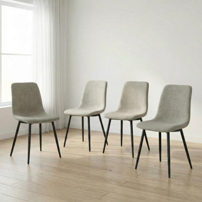 Karmenu Linen Upholsered Dining Chair Set of 4