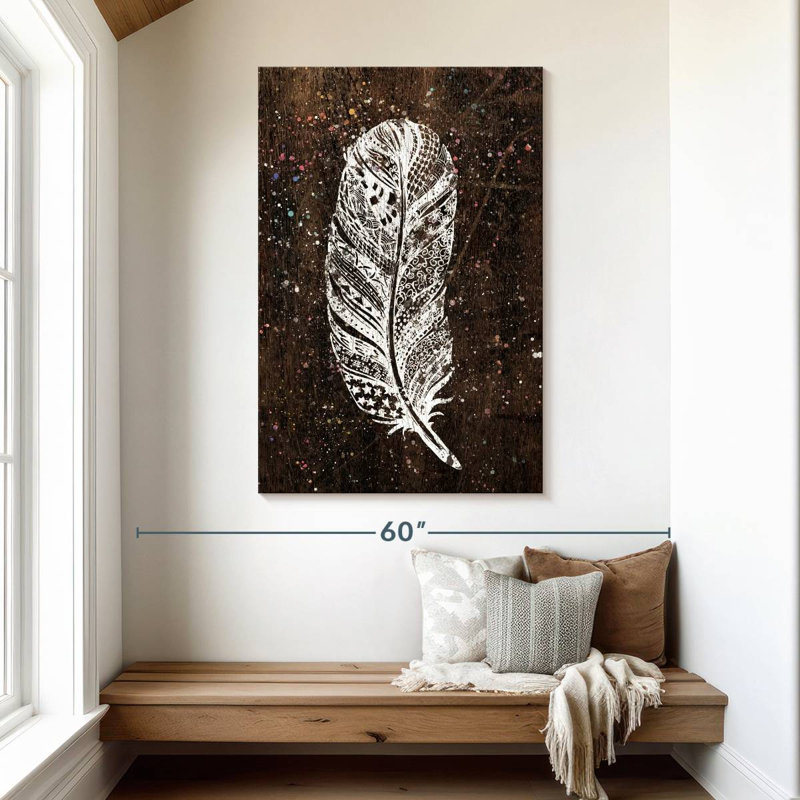 Plume de bohème blanche Kerner, H 48 po x l 32 po