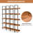 70.87'' H Bookcase With Metal Frame And MDF Board, 5 Tier Bookshelf For Ample Storage(Black Metal Frame And Brown Board)-226414756
